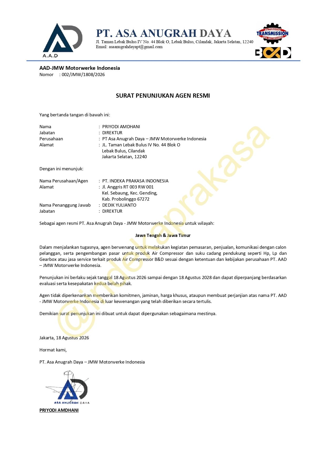 Surat Agen Resmi